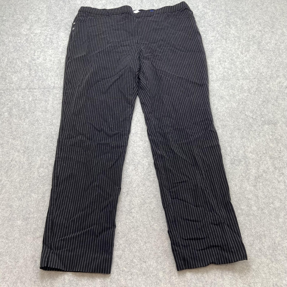 Charter Club Dress Pants Womens 16 (35x28) Black Stripe Stretch Twill Work
